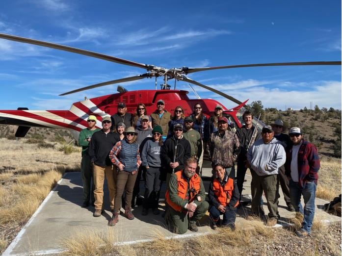Helicopter survey crew for Mexican gray wolves