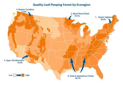 Map of quality leaf-peeping regions