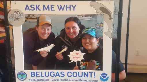 Lily Grbavach, Taylor Henry (Alaska Wildlife Conservation Center) and Jen Christopherson (Defenders).