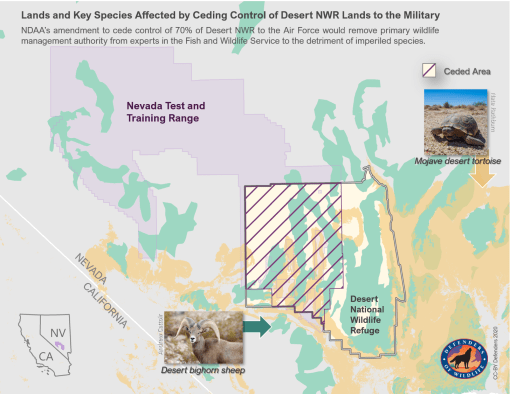 Desert National Wildlife Refuge map of ceded area 