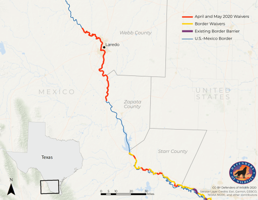 Map of texas border wall
