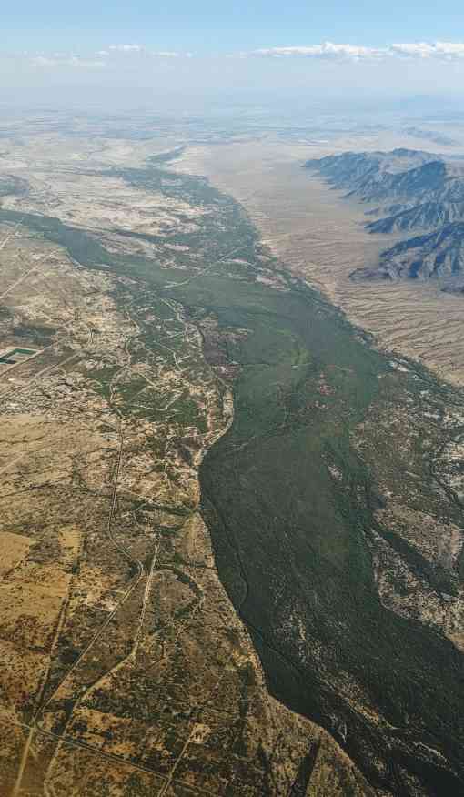 Gila River from the air in Komatke Arizona