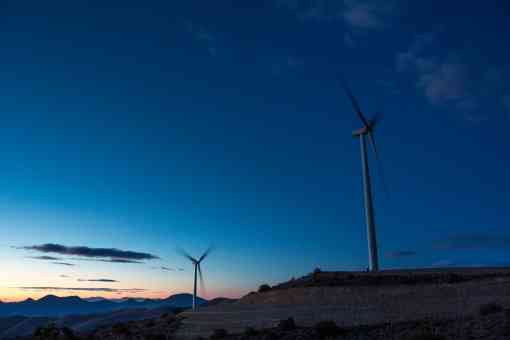 Wind turbines in the Sierra Nevada Mountains, California