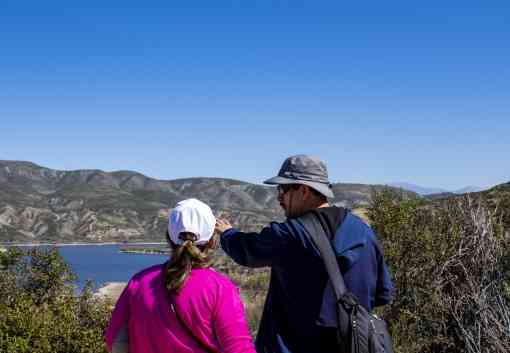Two visitors looking at the scenery at Western Riverside California