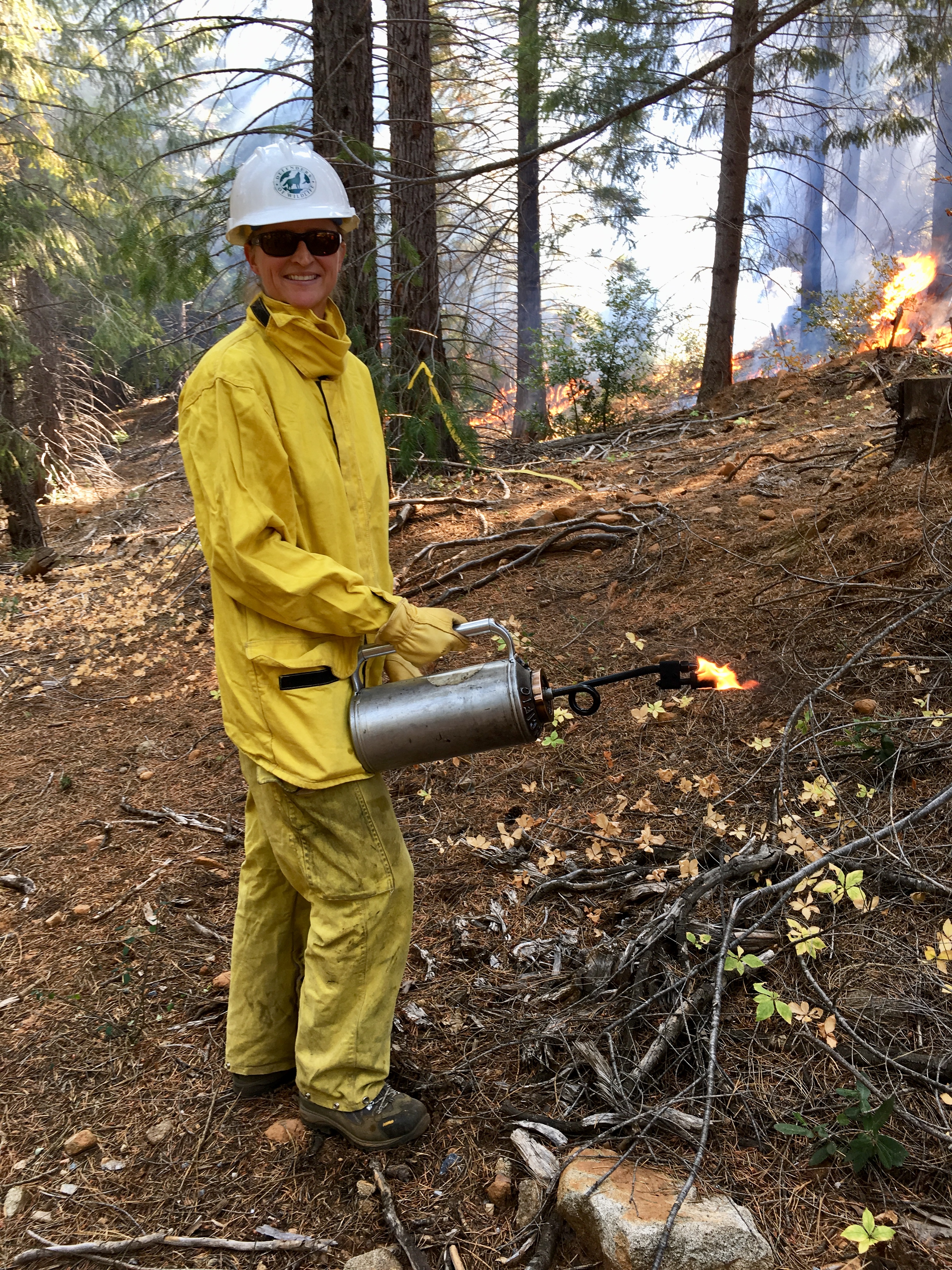 Pam with drip torch 