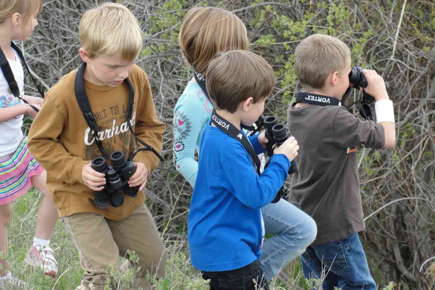 K — 6th grade students in the Lewistown Boys and Girls Club go bird watching