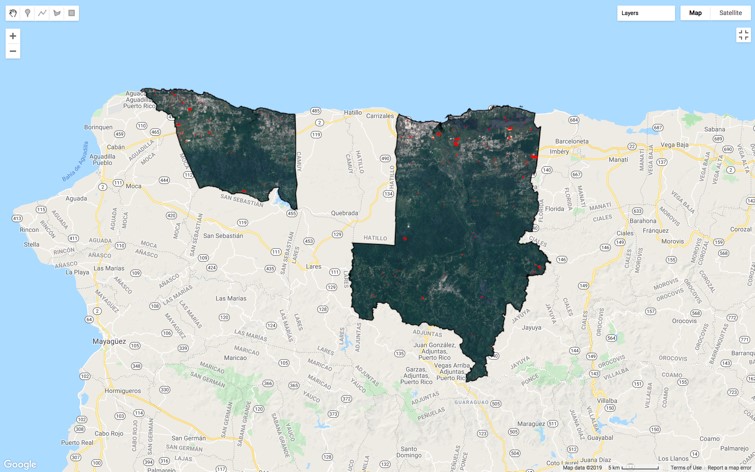 (c) Identified areas of significant habitat change presented in red over the “after” satellite image. .jpg