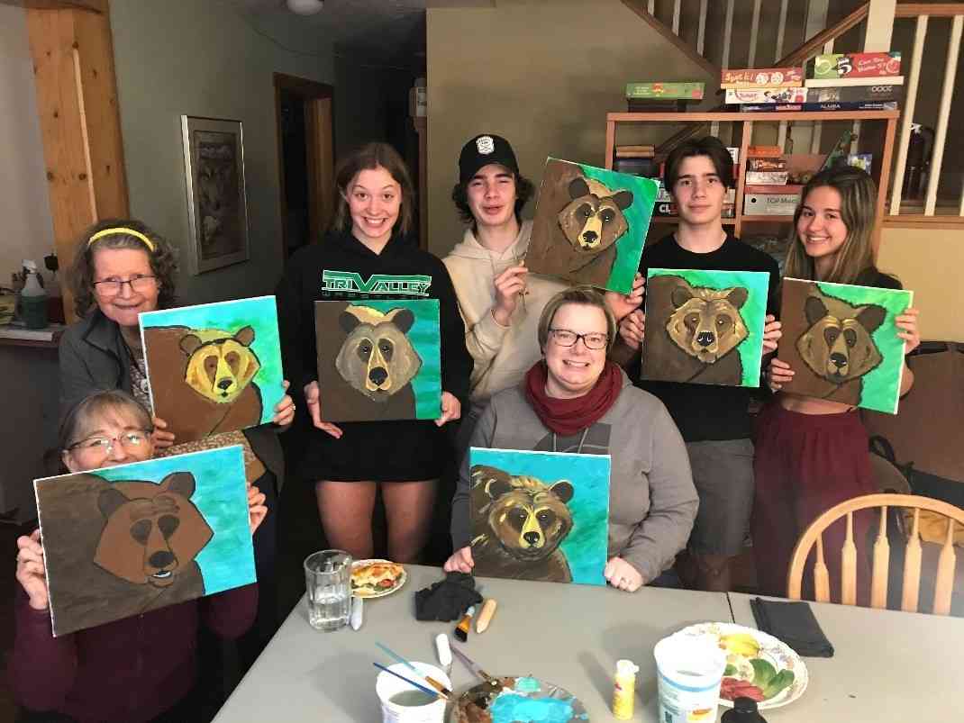 Brown Bear Paint Night in Alaska - Nicole Whittington-Evans Family 