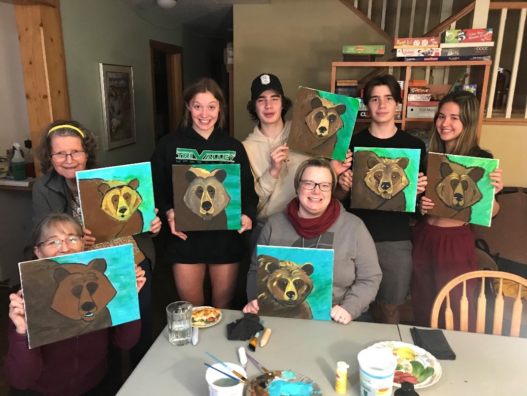 Brown Bear Paint Night in Alaska - Nicole Whittington-Evans Family
