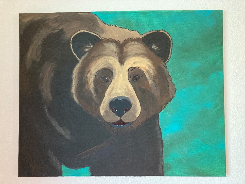 Brown Bear Paint Night in Alaska - brown bear painted by Jen