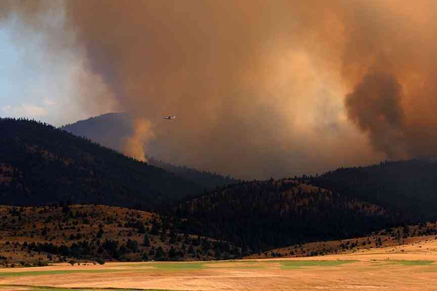 The Canyon Creek Complex Fire in the Malheur National Forest near Canyon City, Oregon began on Aug. 12, 2015 and has consumed an estimated 74,744 acres. The fire was caused by lightning. USFS photo.