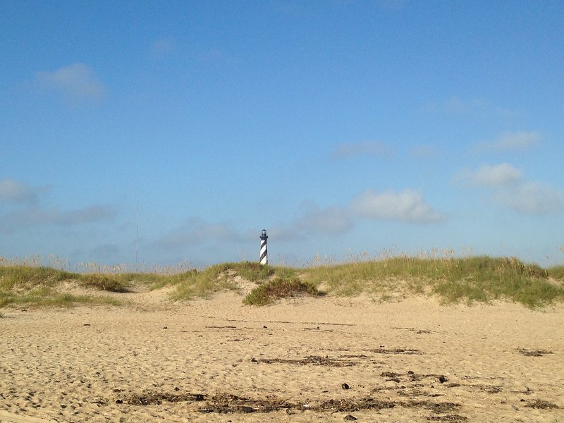 Cape Hatteras Lighthouse beyond the dunes.