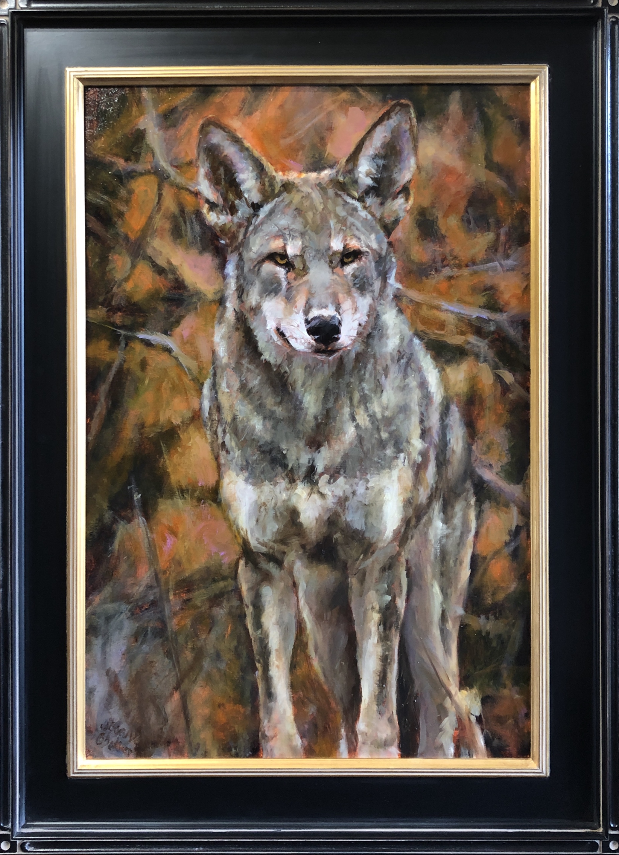 red wolf painting