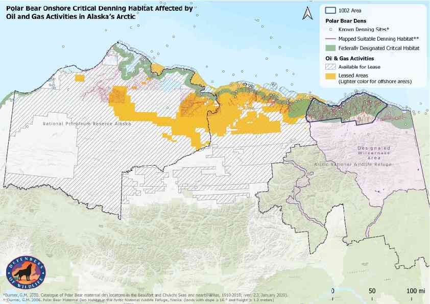 Map of oil and gas impacts to polar bear critical habitat in the Arctic