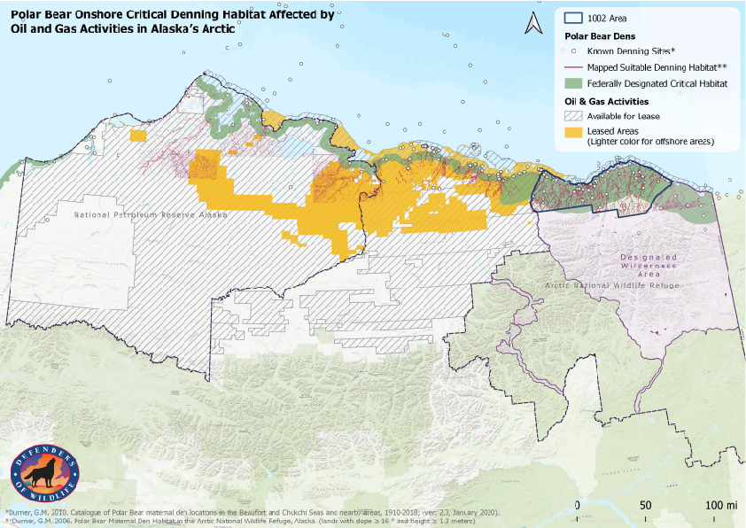 Map of oil and gas impacts to polar bear critical habitat in the Arctic