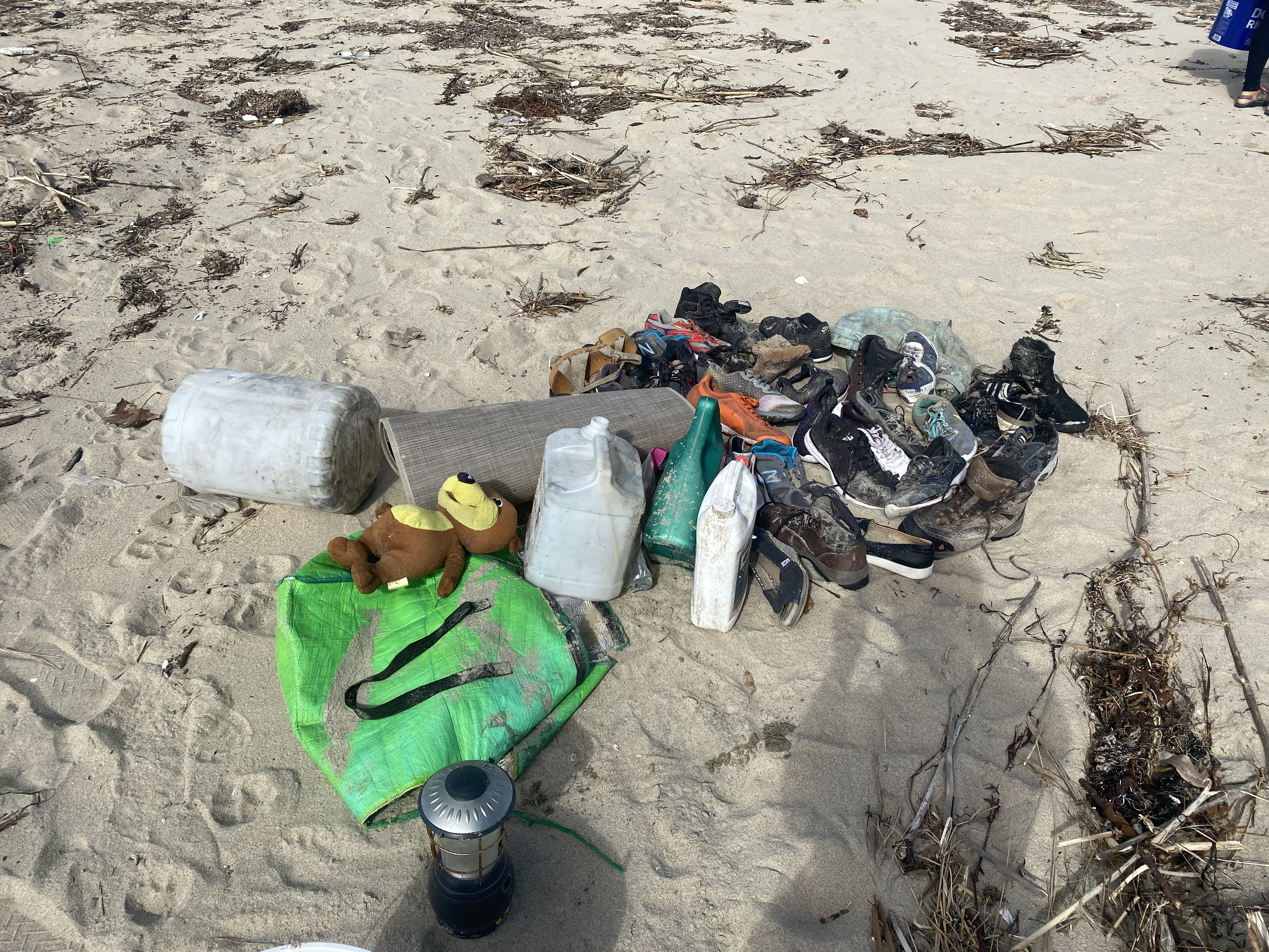 pile of shoes to cleanup