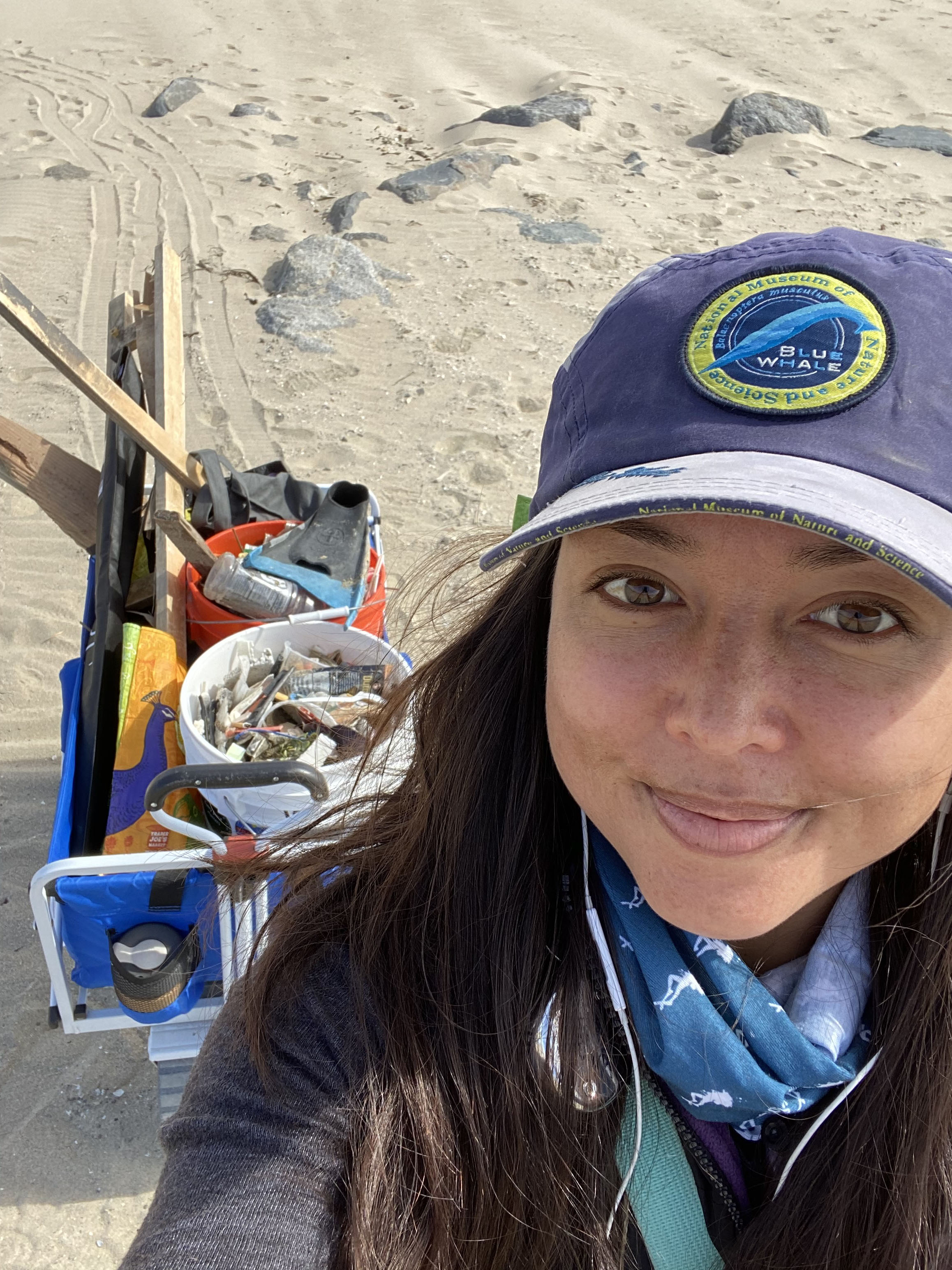 Beach cleanup selfie