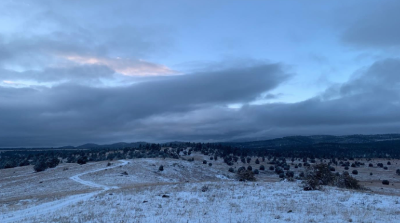 Snow Covered Hills and Mountain