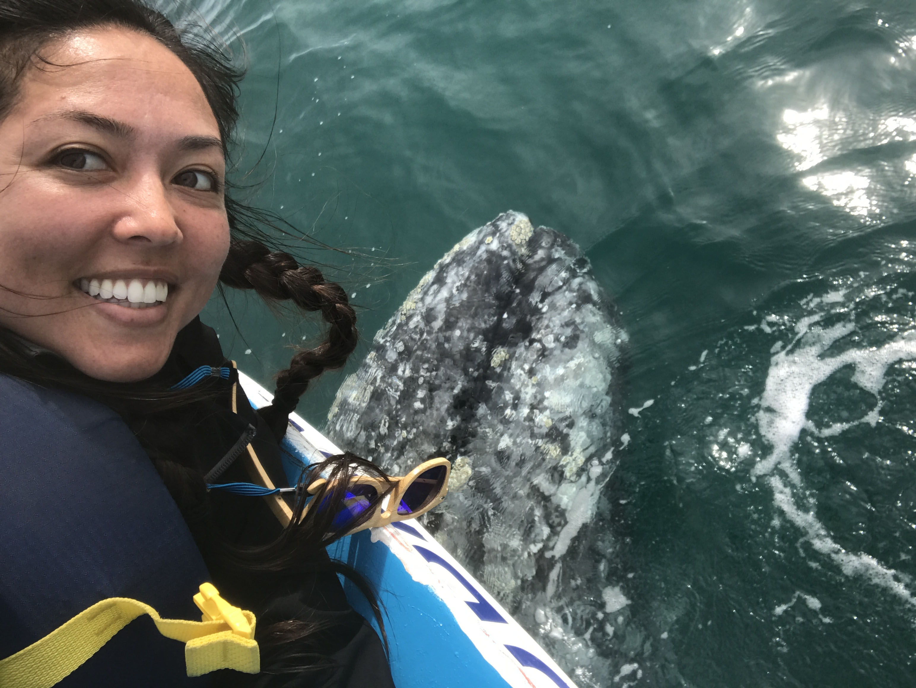 Cristina with gray whale