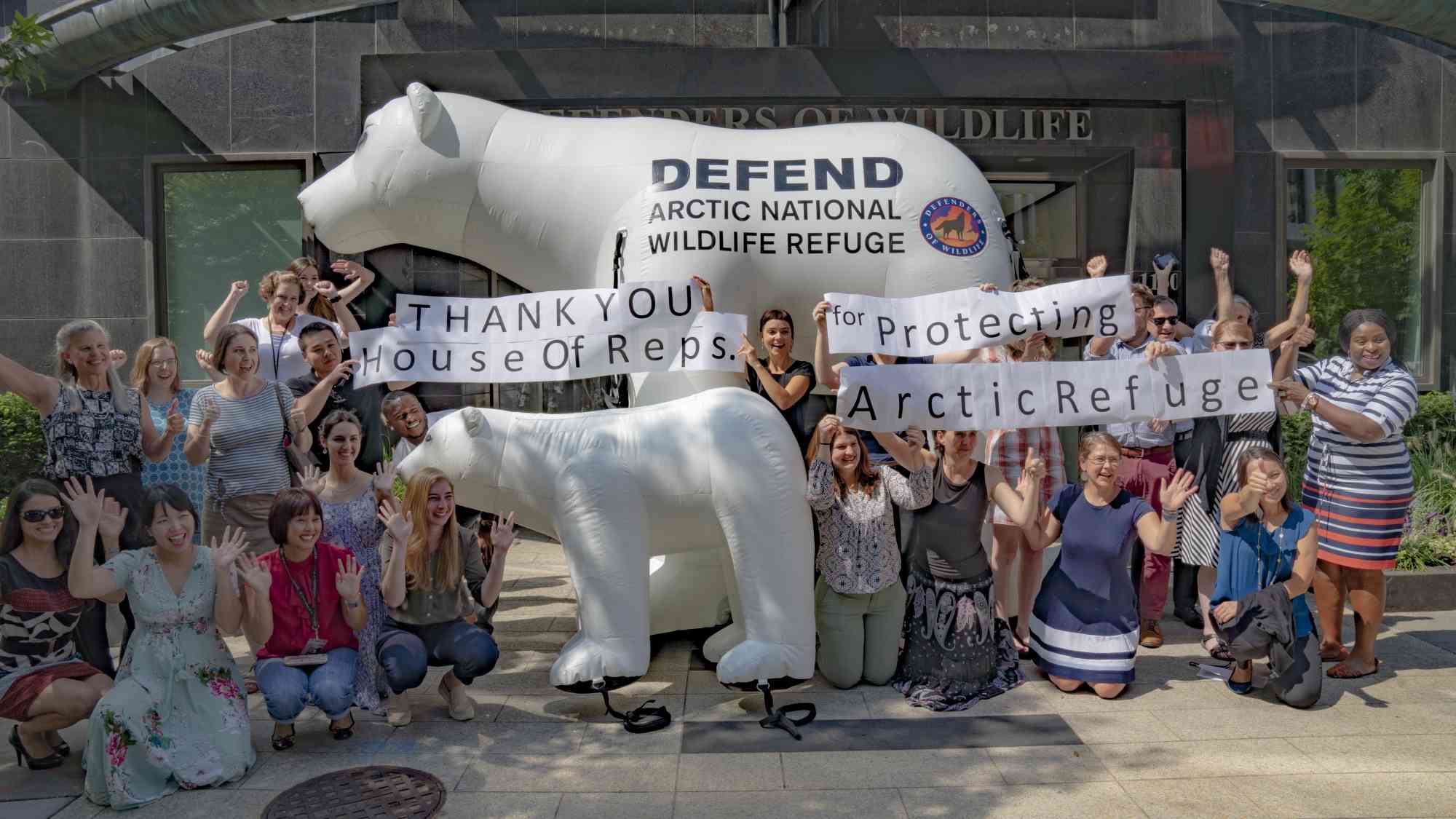 Thank you house of reps in front od DOW with Polar Bears