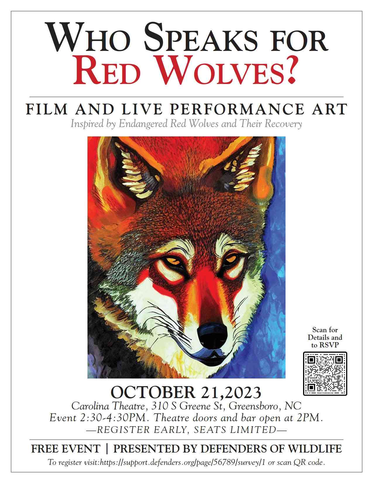 Red Wolf Flyer with call to action