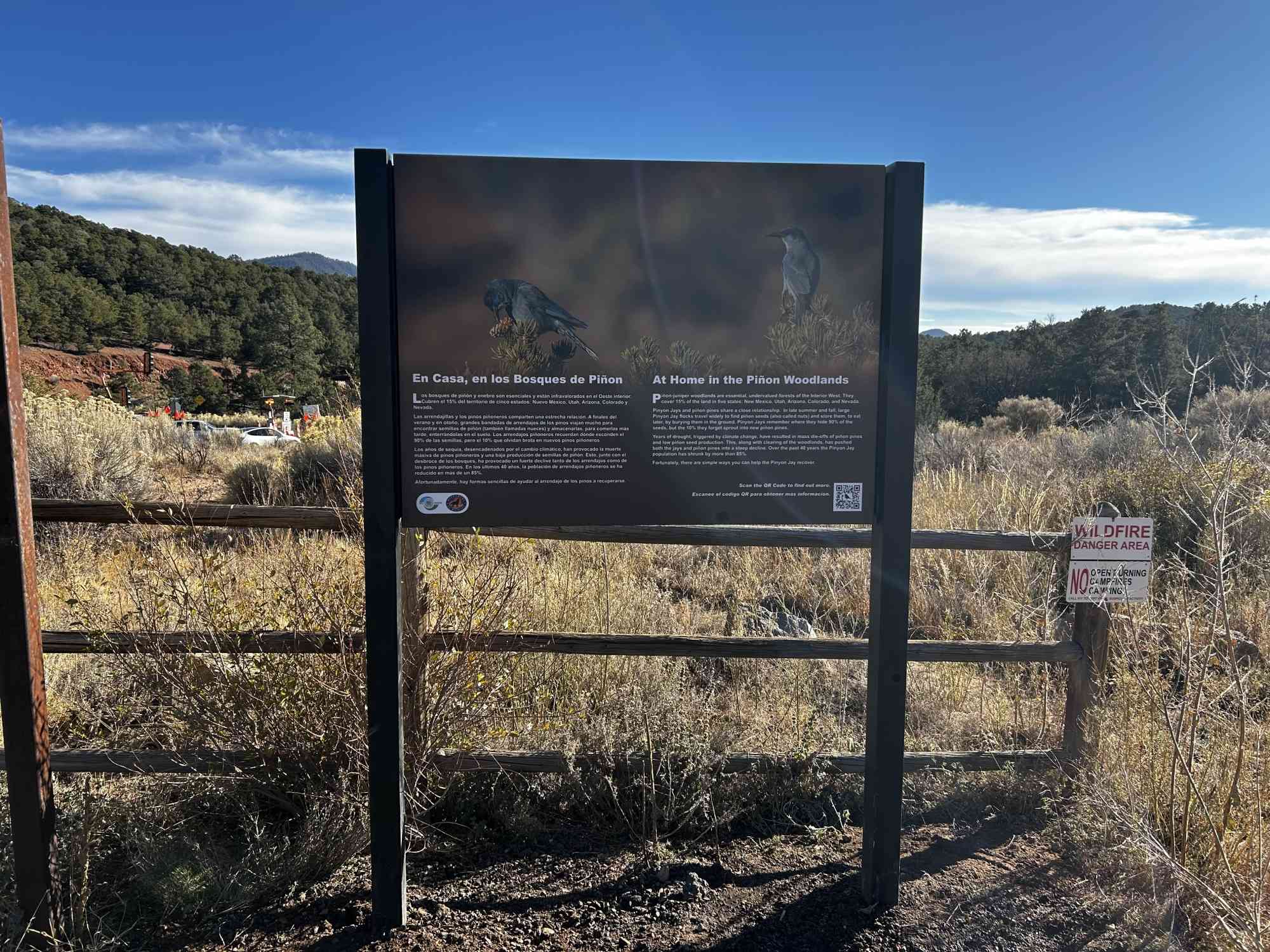 Pinyon Jay Sign on Dale Dall Trail at Sierra del Notre 