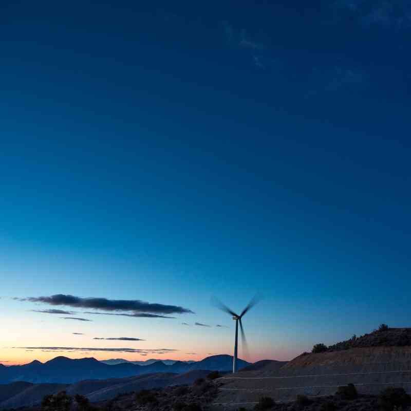 Wind turbines in the Sierra Nevada Mountains, California