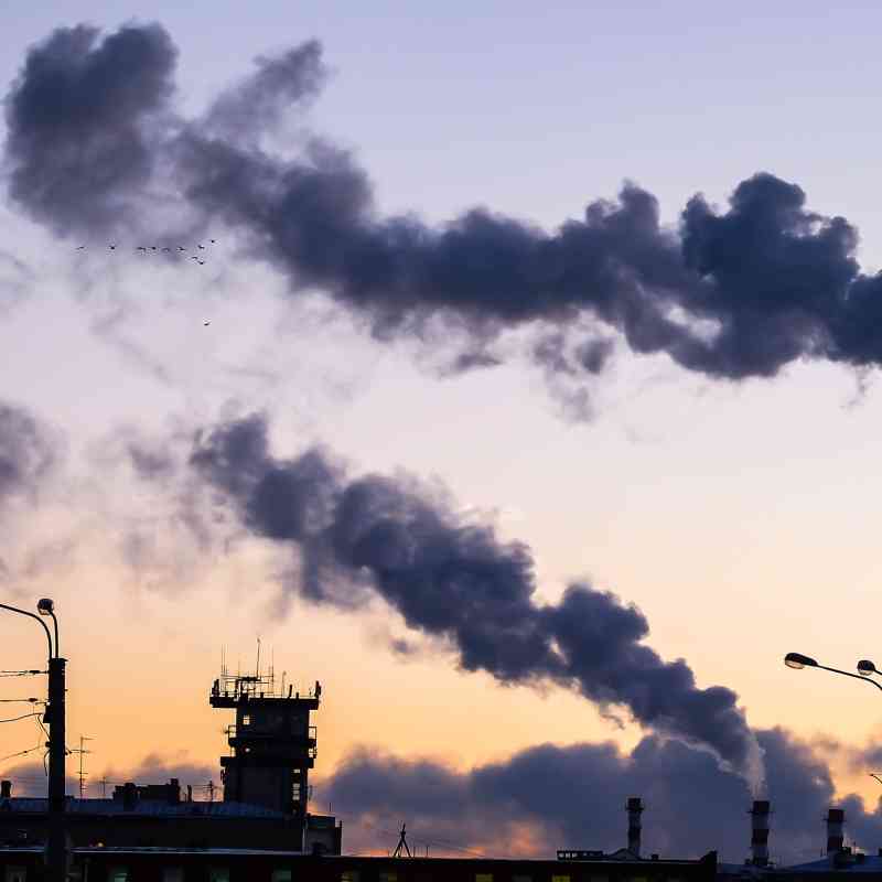 Carbon emissions from chimneys