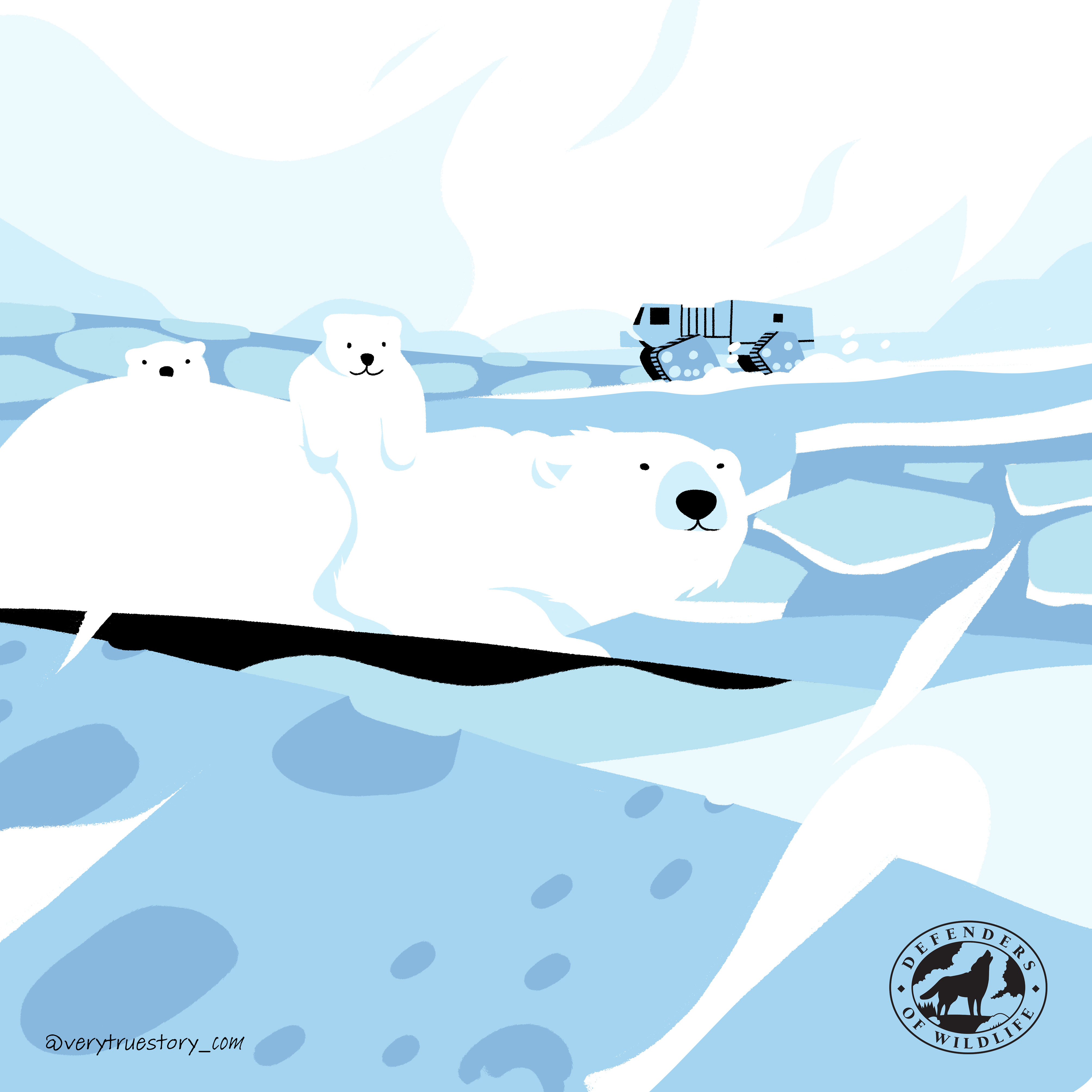 Polar bear illustration on ice