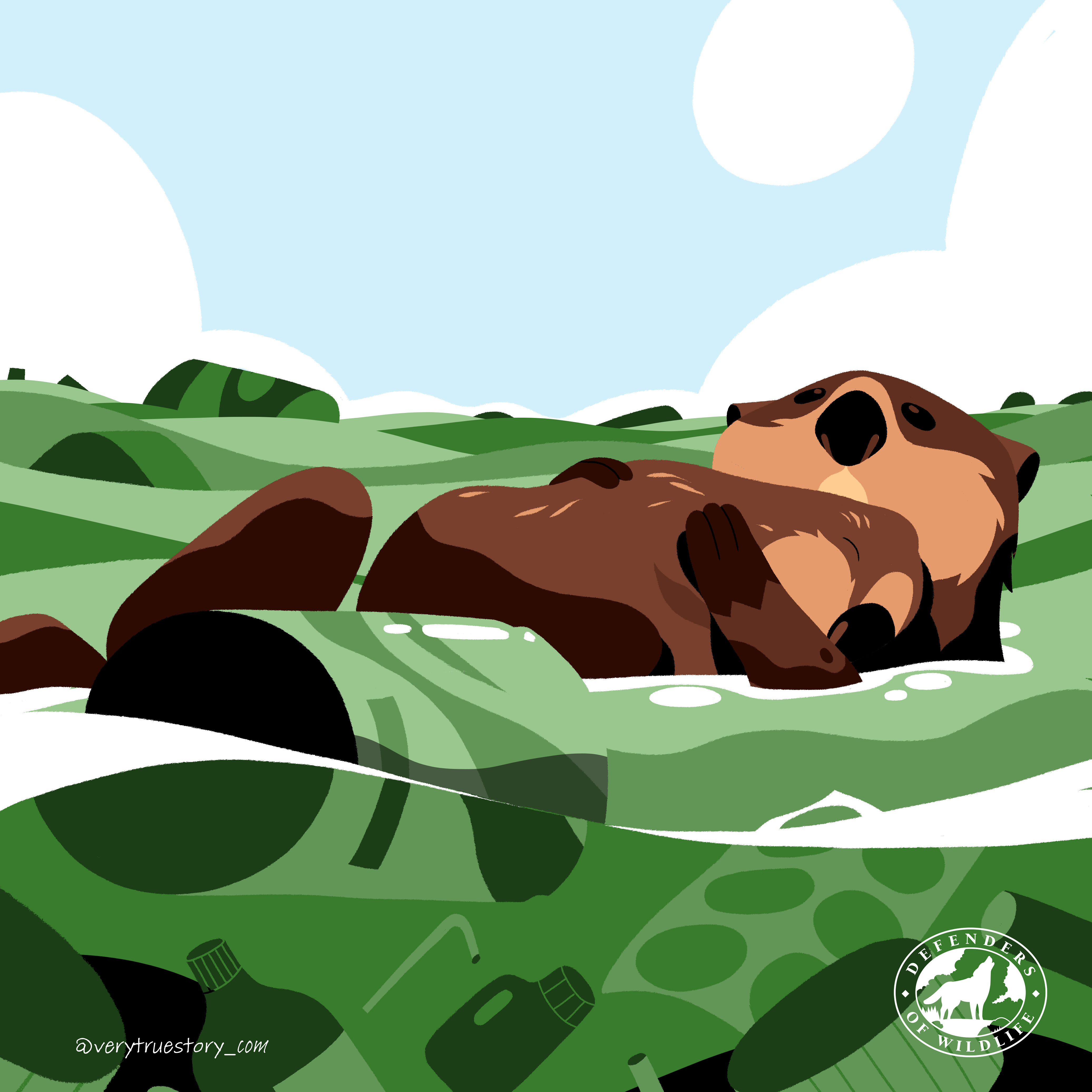 Vote for wildlife sea otter illustration